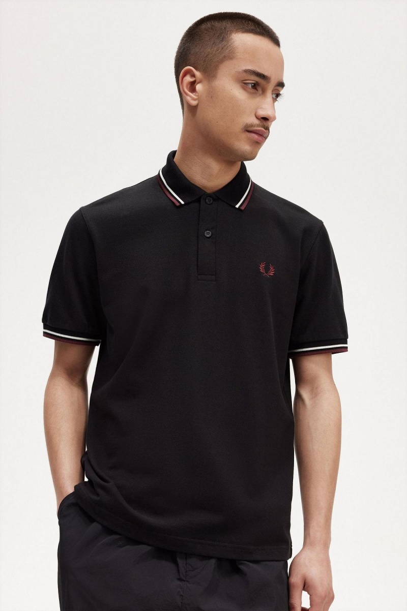 Fred Perry M12 Polo Shirts Herren Schwarz | ACHDF80906