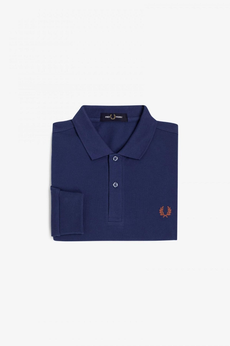 Fred Perry M6006 Fred Perry Shirt Herren Navy Braun | CHJVR33915
